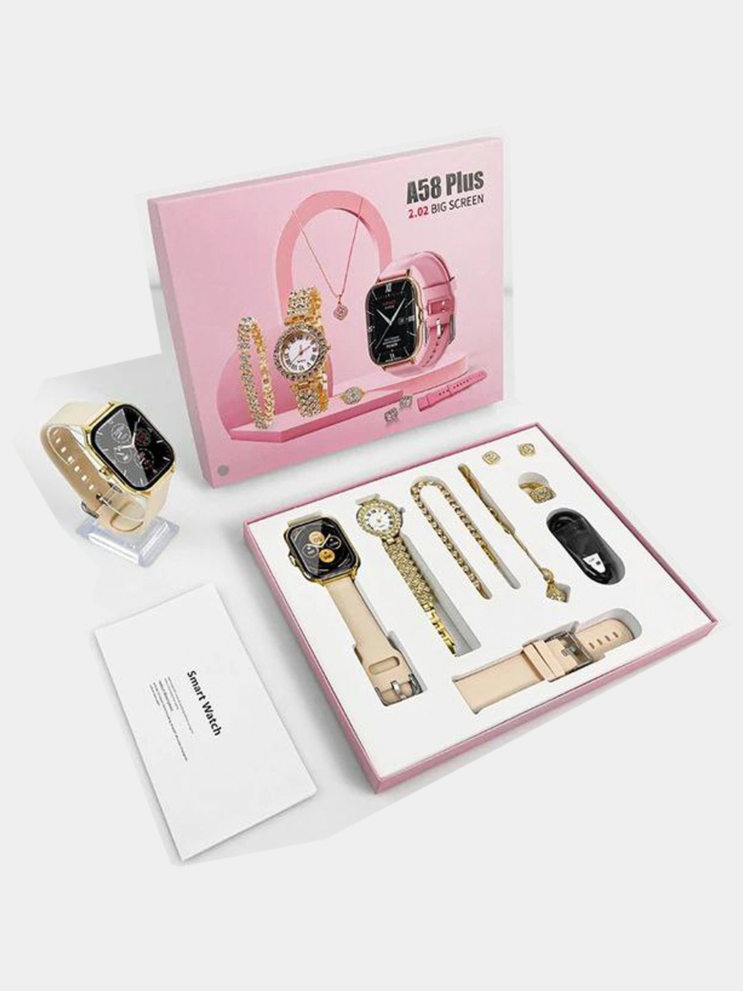 5- in -1 Smart Watch with Jewellery Set