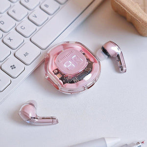 T8 Crystal Wireless Earphones- Transparent (Air 39)